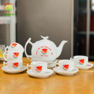 Bộ Ấm Chén Bưởi Cành In Logo